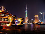 Vista nocturna de Shangai.