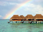 Palafitos en Tahití.