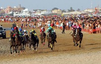 Carreras en la playa de Sanlúcar de Barrameda. Cádiz.
